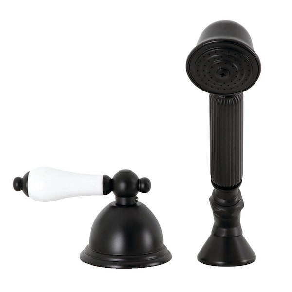 Kingston Brass KSK3350PLTR Deck Mount Hand Shower with Diverter for Roman Tub Faucet, Matte Black KSK3350PLTR - main